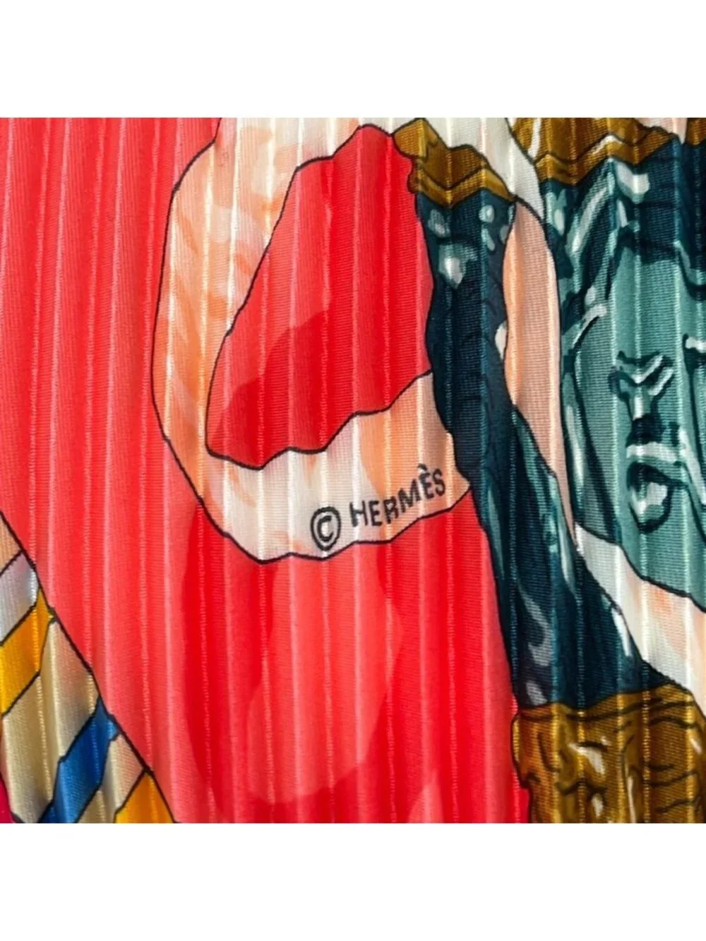Hermes Scarf Losange Pink Multi Pleats Prieres AU Vent - Picture 2 of 6